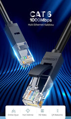 يوجريين كابل شبكة LAN Ethernet U/UTP Cat.6 بسرعة 1000 ميجابت/ثانية بطول 10 متر