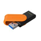 كينجستون فلاش ميموري 256 جيجا DataTraveler Exodia S، USB 3.2 Gen 1، منفذ USB Type-A، غطاء دوار DT Exodia S أسود وبرتقالي