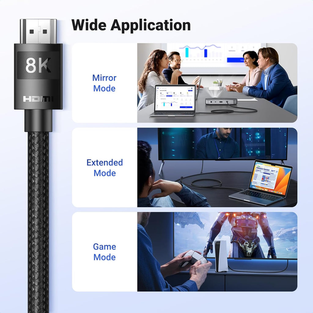 يوجريين كابل HDMI بطول 5 متر، بدقة 8K، إصدار HDMI 2.1، فائق السرعة Ultra HD High-Speed