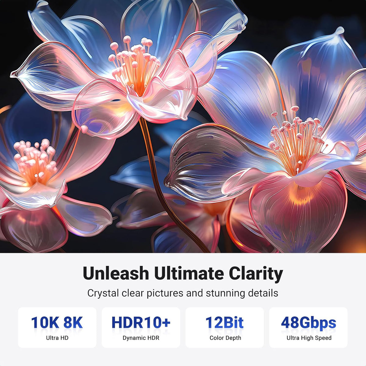 يوجريين كابل HDMI بطول 5 متر، بدقة 8K، إصدار HDMI 2.1، فائق السرعة Ultra HD High-Speed