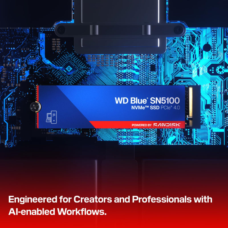 WD SN5100 هارد SSD NVMe داخلي 500 جيجا، PCIe Gen4 x4، سرعة 6600MB/s، تقنية nCache 4.0 موديل WDS500G5B0E