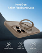 جراب Anker MagGo مغناطيسي بحامل 360° لهاتف iPhone 16 Pro Max بني