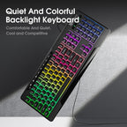اونيكوما G32 لوحة مفاتيح ألعاب سلكية بغطاء مفاتيح وإضاءة خلفية RGB