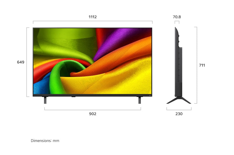 تلفزيون سمارت ال جي ، مقاس 50 بوصة ، ليد ، دقة 4K UHD ، بريسيفر داخلي 50NU850B6LA اسود