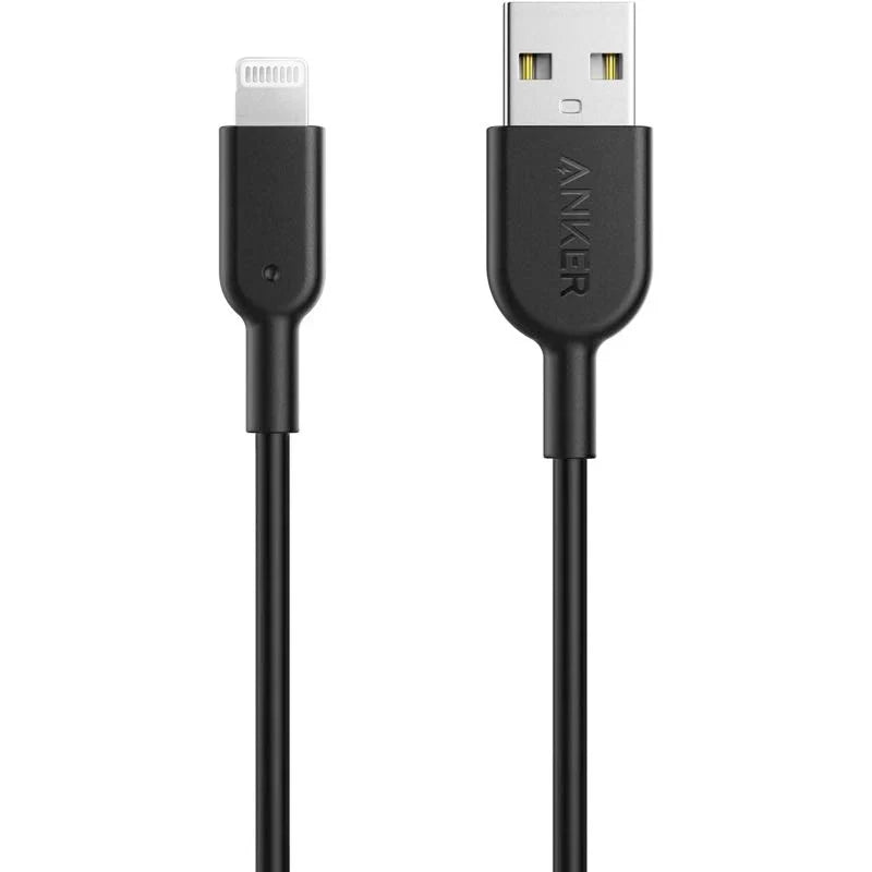 كابل Anker PowerLine II من USB-A إلى Lightning بطول أسود