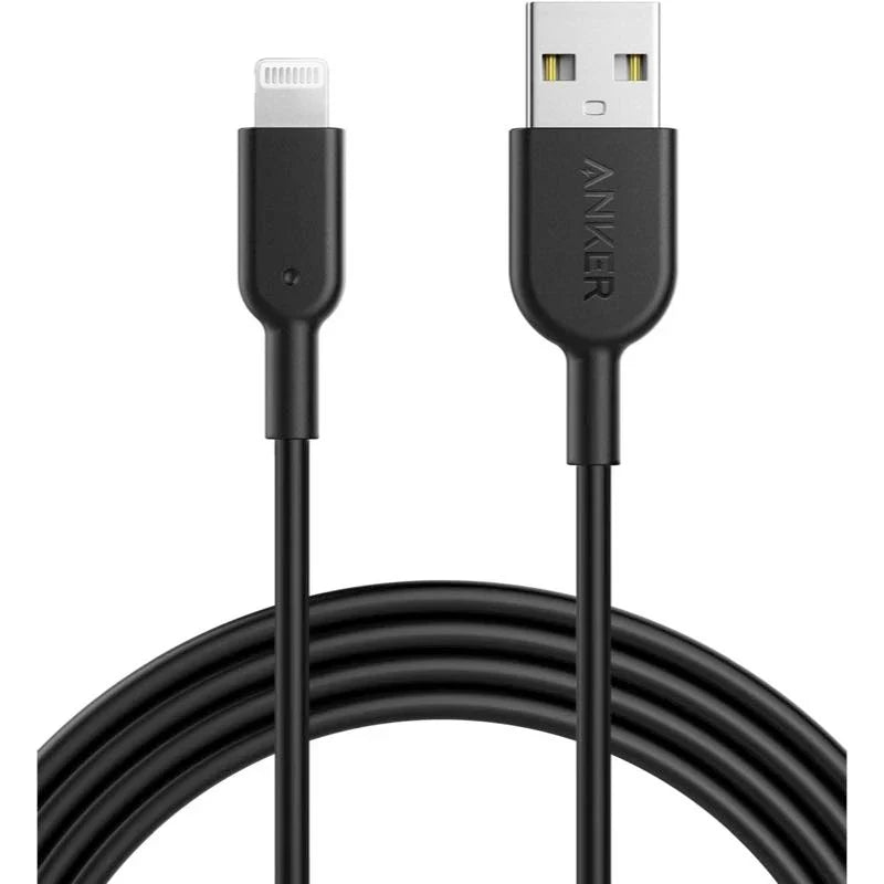 كابل Anker PowerLine II من USB-A إلى Lightning بطول أسود