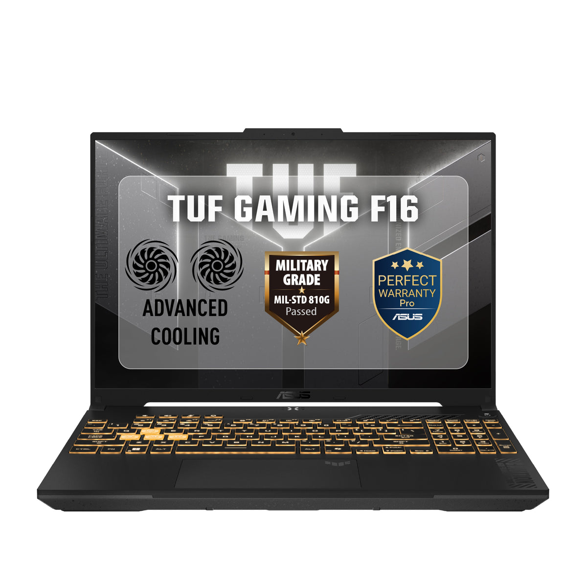 أسوس TUF F16 لابتوب ألعاب، Intel® Core™ 5 210H، DDR5 رامات 8 جيجابايت، SSD بسعة 512 جيجابايت، بطاقة رسومات NVIDIA® GeForce RTX™ 3050، شاشة 16 بوصة FHD+، ويندوز 11، FX607VJB-RL805W رمادي