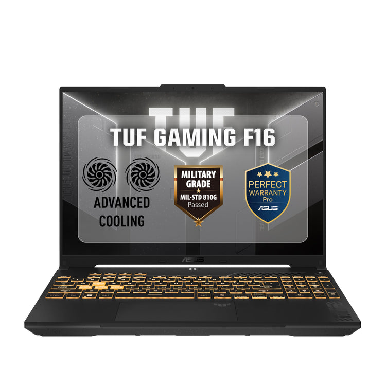 أسوس TUF F16 لابتوب ألعاب، Intel® Core™ 5 210H، DDR5 رامات 8 جيجابايت، SSD بسعة 512 جيجابايت، بطاقة رسومات NVIDIA® GeForce RTX™ 3050، شاشة 16 بوصة FHD+، ويندوز 11، FX607VJB-RL805W رمادي