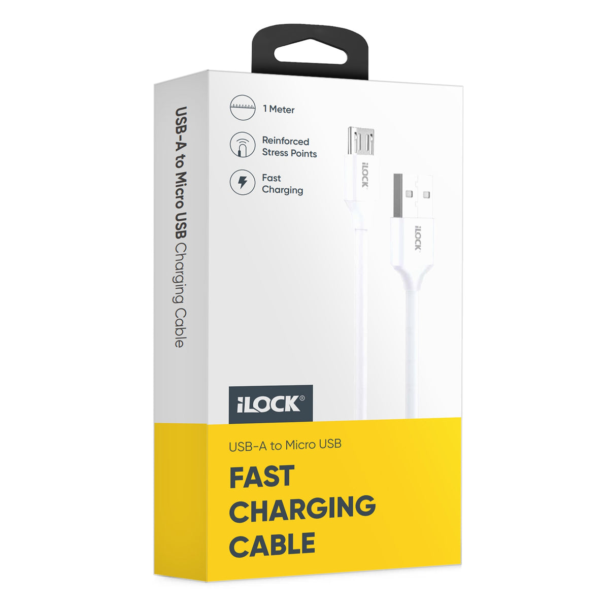 كابل I-Lock Micro USB بطول 1 متر، موديل 5086، أبيض