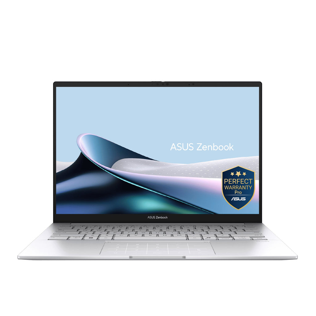 أسوس زين بوك 14 لابتوب، Intel® Core™ Ultra 9، رامات 32 جيجابايت، 1 تيرابايت SSD، معالج إنتل آرك، 14 بوصة 3K، ويندوز 11، UX3405CA-PP009W فضي