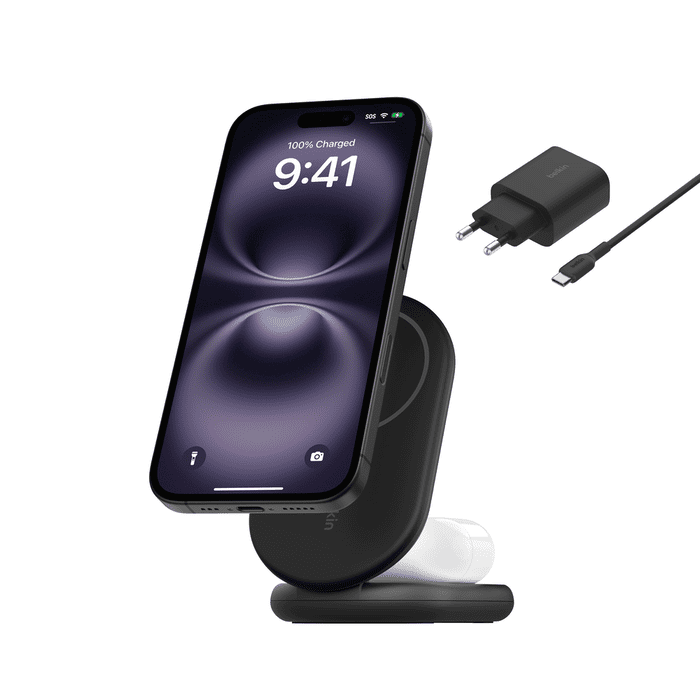 Belkin BoostCharge 2in1 Wireless Charging Stand with Magnetic Qi2 15W