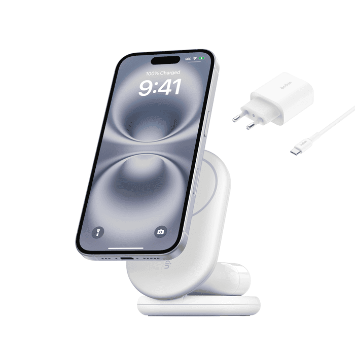 Belkin BoostCharge 2in1 Wireless Charging Stand with Magnetic Qi2 15W