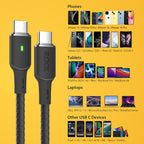 كابل I-Lock Type-C إلى Type-C بقدرة 100W، بطول 1 متر، 5137، أسود