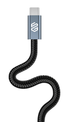 كابل Smart Gate USB-C إلى USB-C مضفر بالألومنيوم بطول 1.5 متر 100 وات أسود