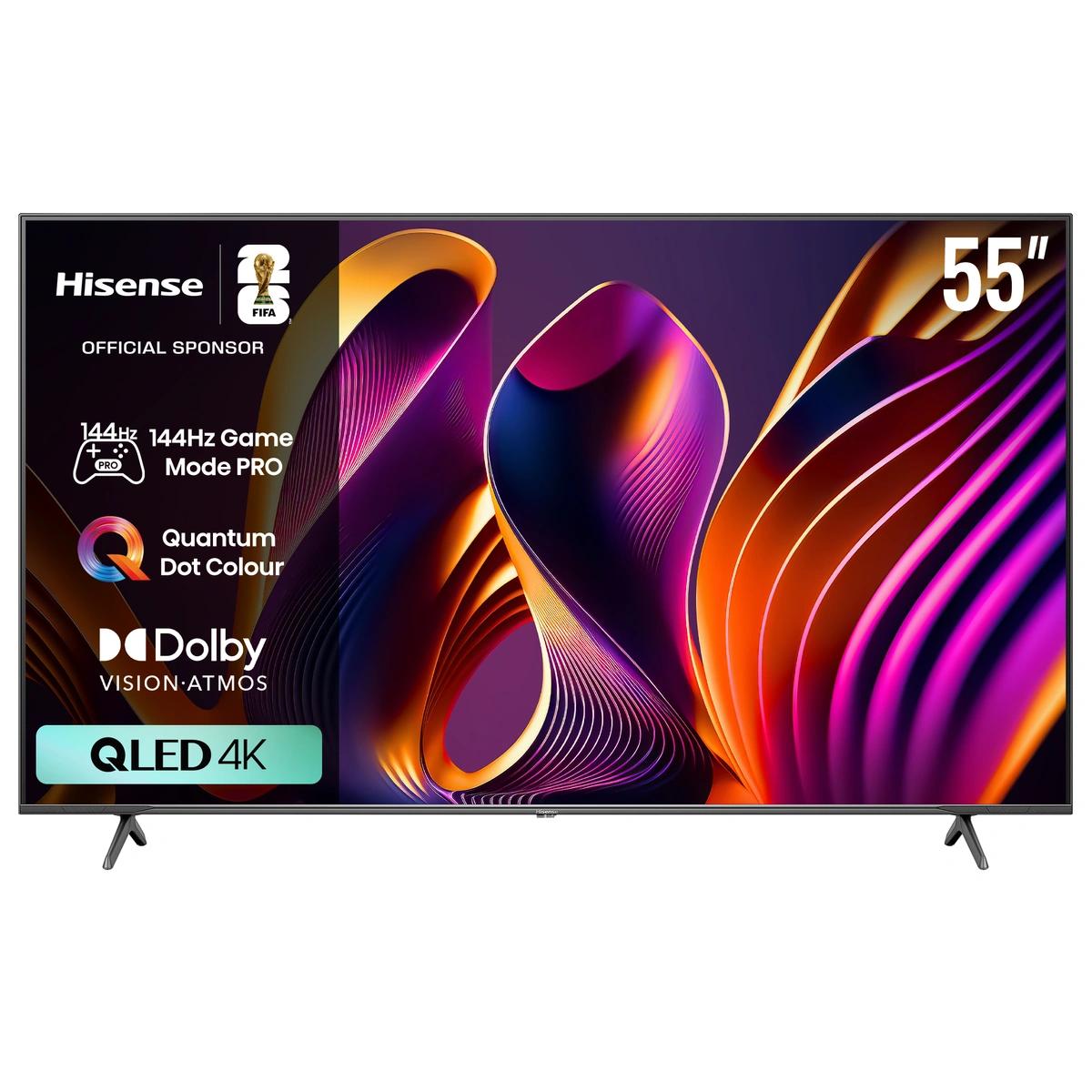 تلفزيون Hisense QLED 4K سمارت 55 بوصة اسود
