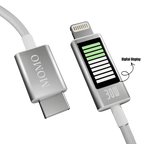 كابل MOMO USB Type-C إلىLightning للشحن السريع 30 واط بطول 1.2 متر أبيض