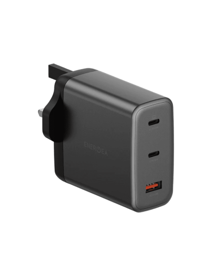 ENERGEA Ampcharge GaN100, 2 Port USB-C + 1 USB-A Wall Charger 100W GUNMETAL
