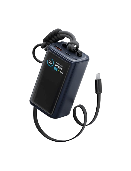 ENERGEA Compac Arc 45, 10000mAh Powerbank With Built In 70cm Usb-c Cable Pd 45W