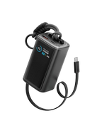 ENERGEA Compac Arc 45, 10000mAh Powerbank With Built In 70cm Usb-c Cable Pd 45W GUNMETAL