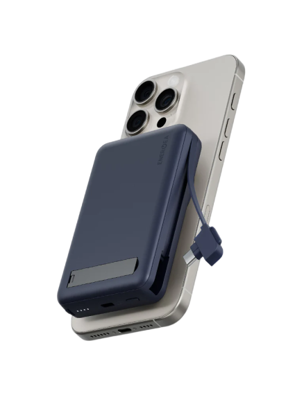 ENERGEA Magpac Pro+ 10000mAh Magsafe Qi2 Power Bank With Built-in Cable And Stand