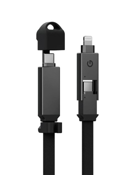 ENERGEA Sheath 2-in-1 USB-C to USB-C + Lightning Cable 60W 15cm GUNMETAL