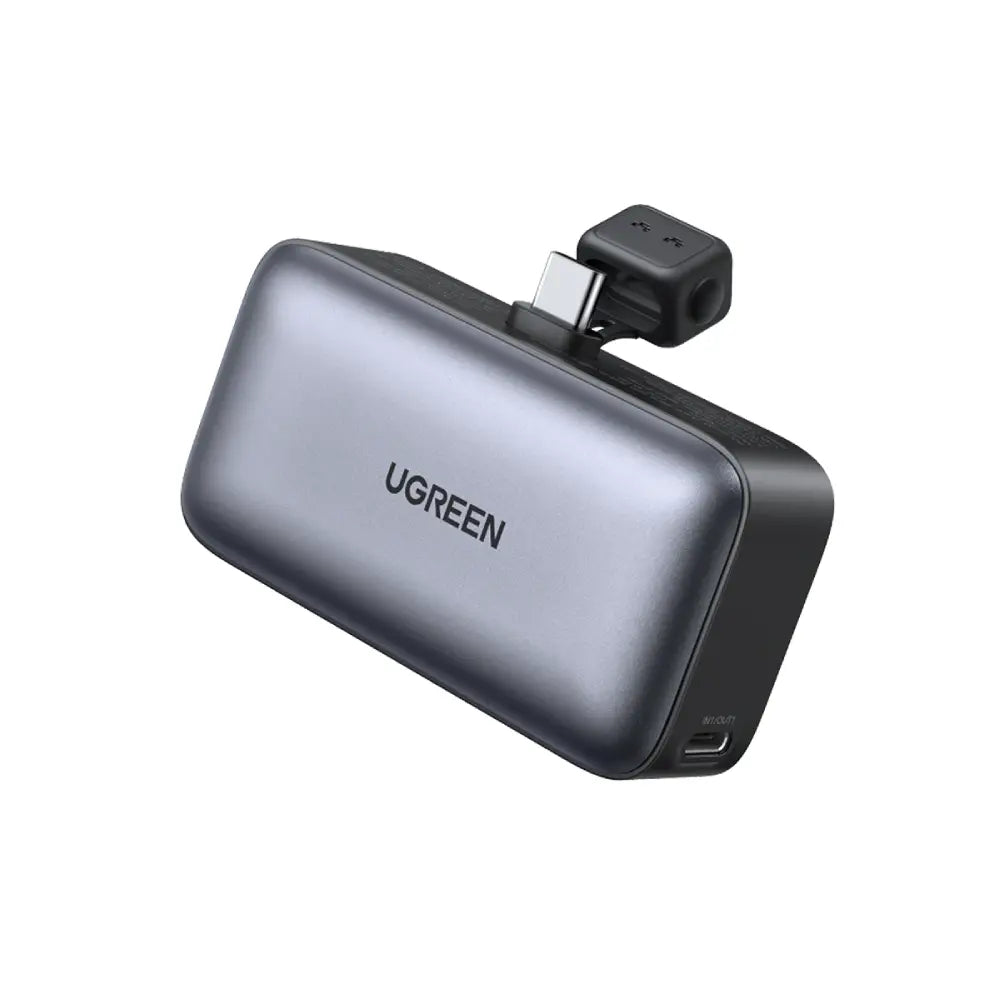 باور بانك UGREEN بسعة 5000 مللي أمبير، شحن سريع 20 واط PD مع موصل USB-C مدمج PB503 أسود