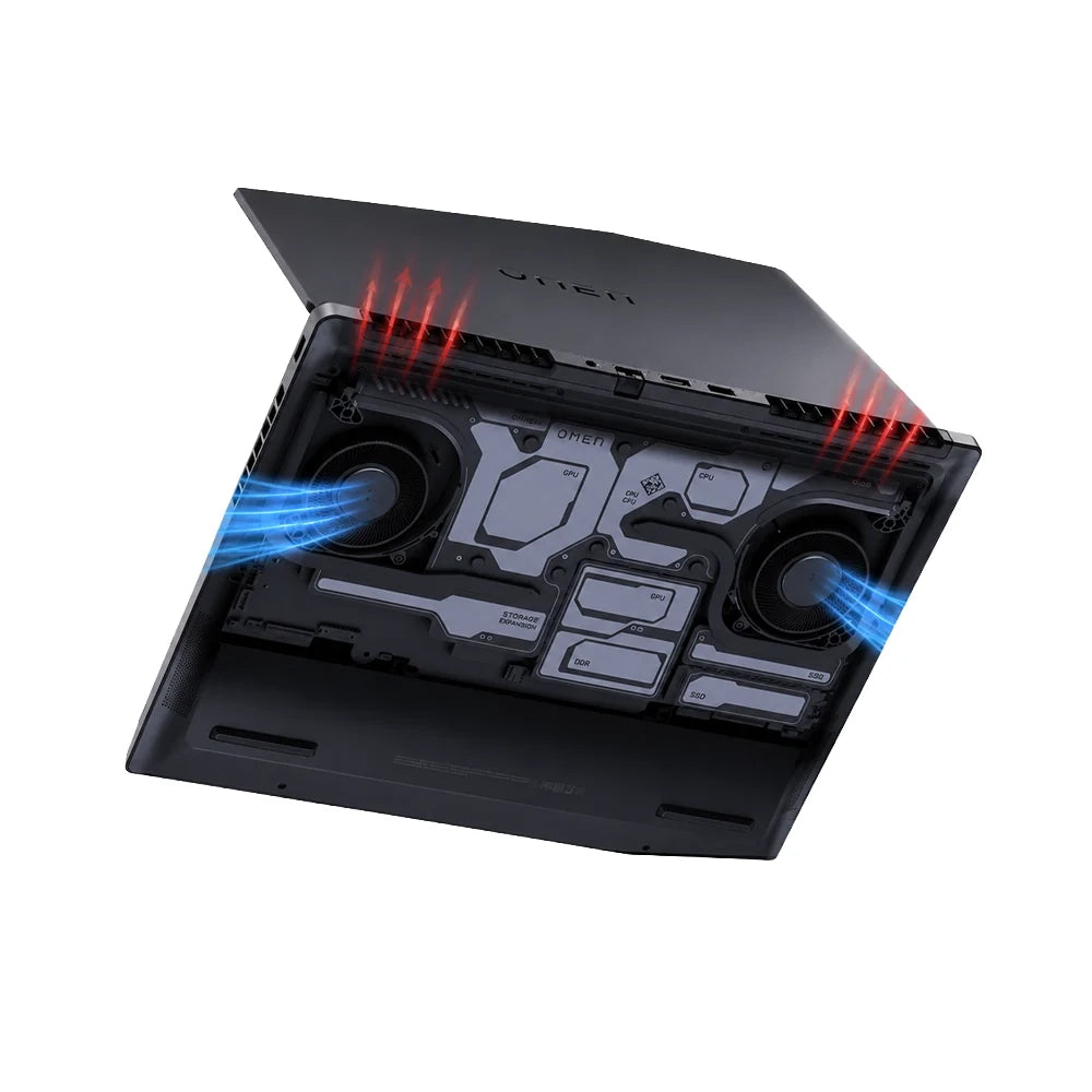 لابتوب HP OMEN MAX للألعاب بمعالج AMD Ryzen AI 7 350، ذاكرة 32 جيجابايت، سعة 1 تيرابايت SSD، بطاقة NVIDIA GeForce RTX 5060 سعة 8 جيجابايت، Windows 11 أسود (16-ak0009ne)