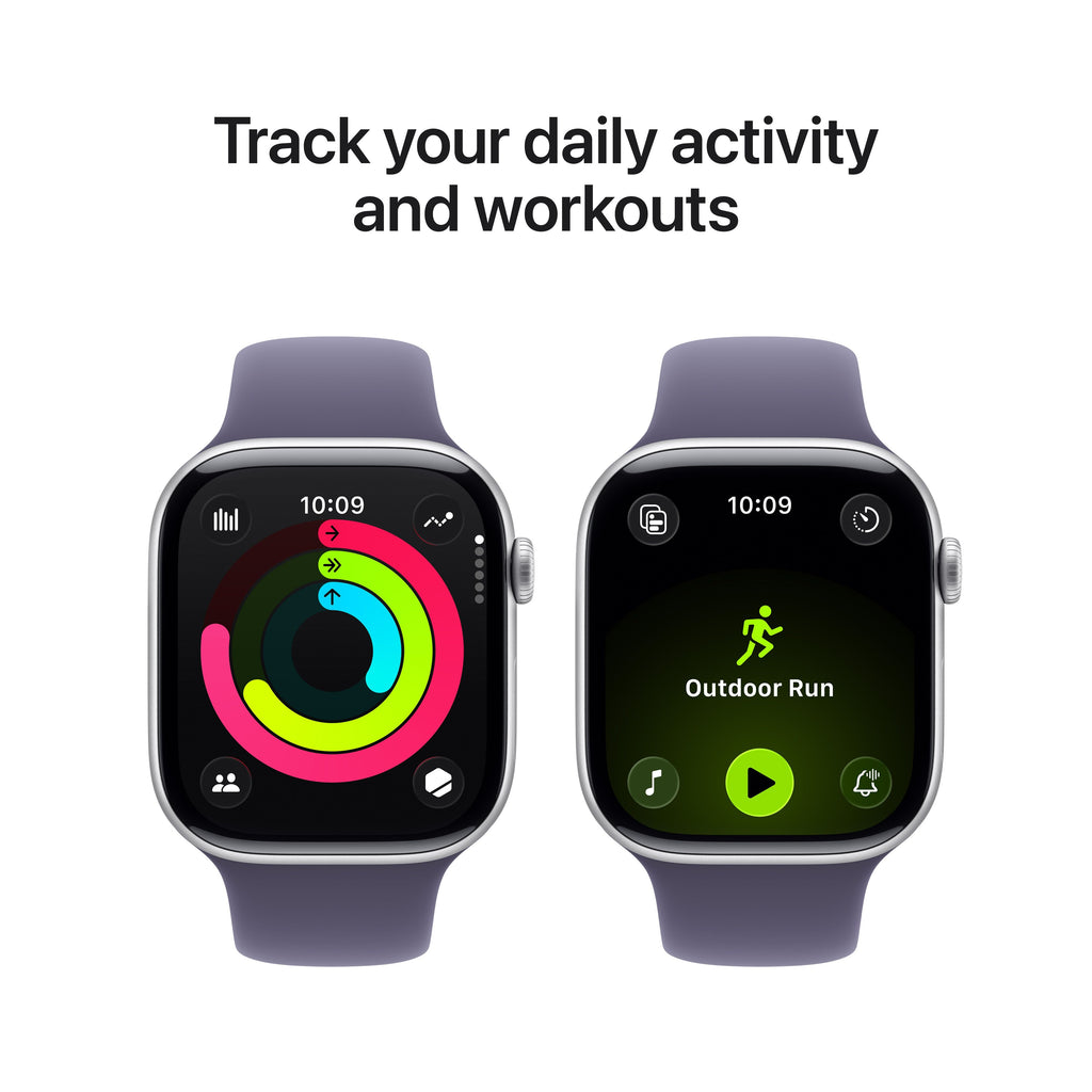 Apple Watch Series 11 GPS 42mm Aluminium Case with Purple Fog Sport Band S/M