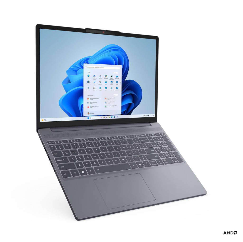 لابتوب Lenovo Slim 3 بمعالج AMD Ryzen 7، ذاكرة 16 جيجابايت RAM، سعة تخزين 512 جيجابايت SSD، شاشة 15.3 بوصة WUXGA، ويندوز 11، موديل 83K700KEED لون Luna