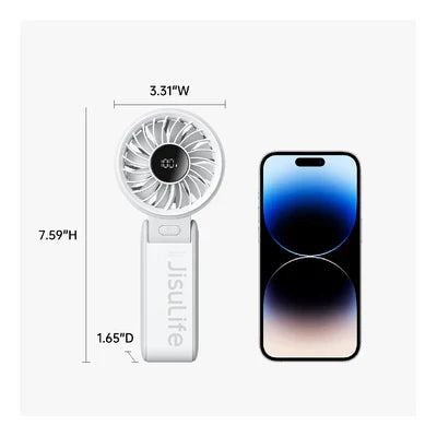 مروحة يدوية JisuLife Life7 ببطارية 3600 مللي أمبير أسود
