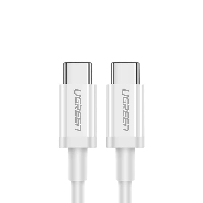 كابل UGREEN USB-C إلى USB-C PD بقدرة 60 واط وطول 1.5 متر أبيض
