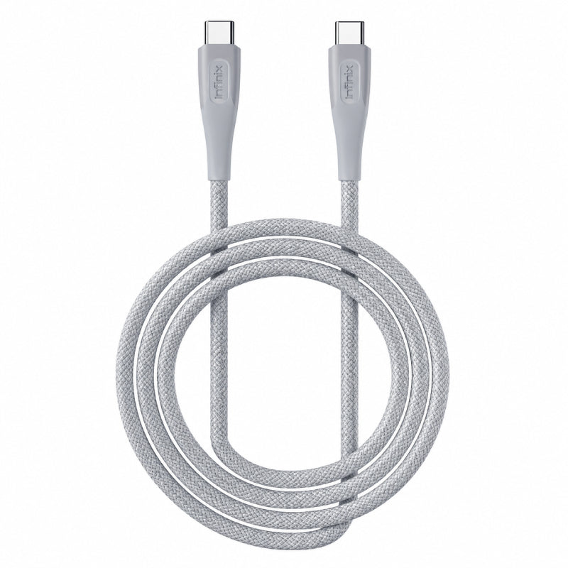 كابل Infinix USB Type-C إلى USB Type-C 60 واط رمادي