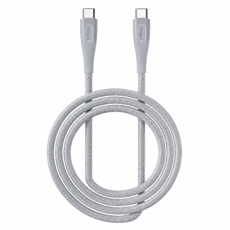 كابل Infinix USB Type-C إلى USB Type-C 60 واط رمادي