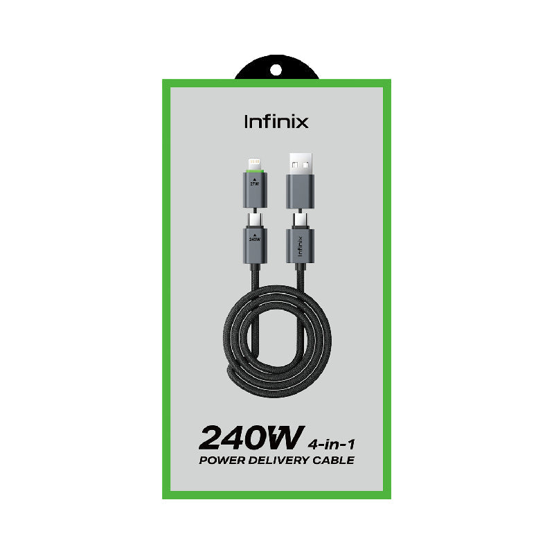 كابل Infinix 4 في 1 بقدرة 240 واط أسود