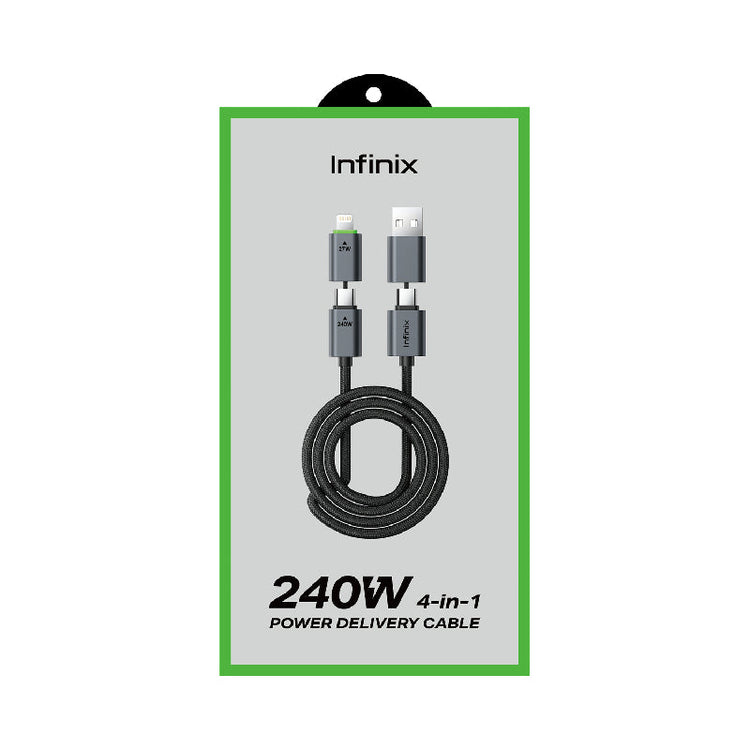 كابل Infinix 4 في 1 بقدرة 240 واط أسود