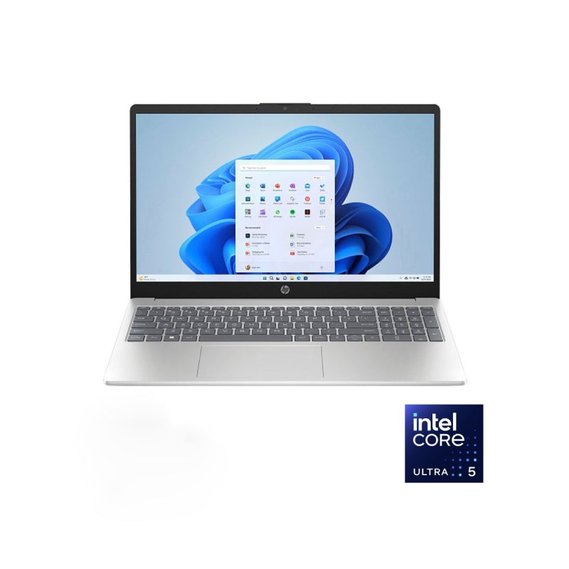 لابتوب HP AI 15-fd2019ne، معالج Intel Core Ultra 5-225U، ذاكرة 24 جيجابايت RAM، سعة تخزين 512 جيجابايت SSD، كرت شاشة Intel Graphics، شاشة 15.6 بوصة FHD، نظام Windows 11 Natural