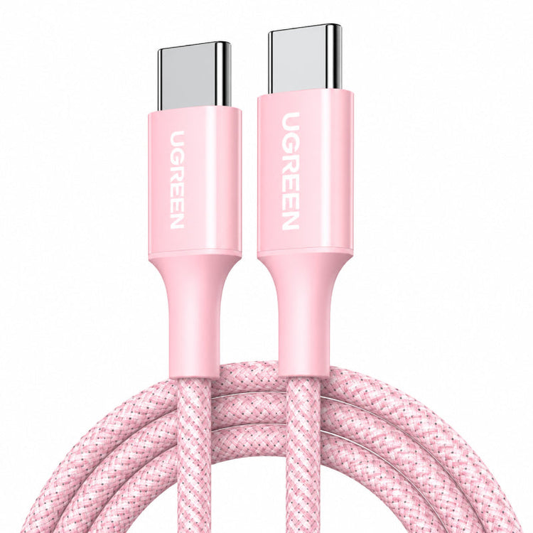 كابل UGREEN USB-C إلى USB-C PD بقدرة 60واط وطول 1متر 65124 وردي