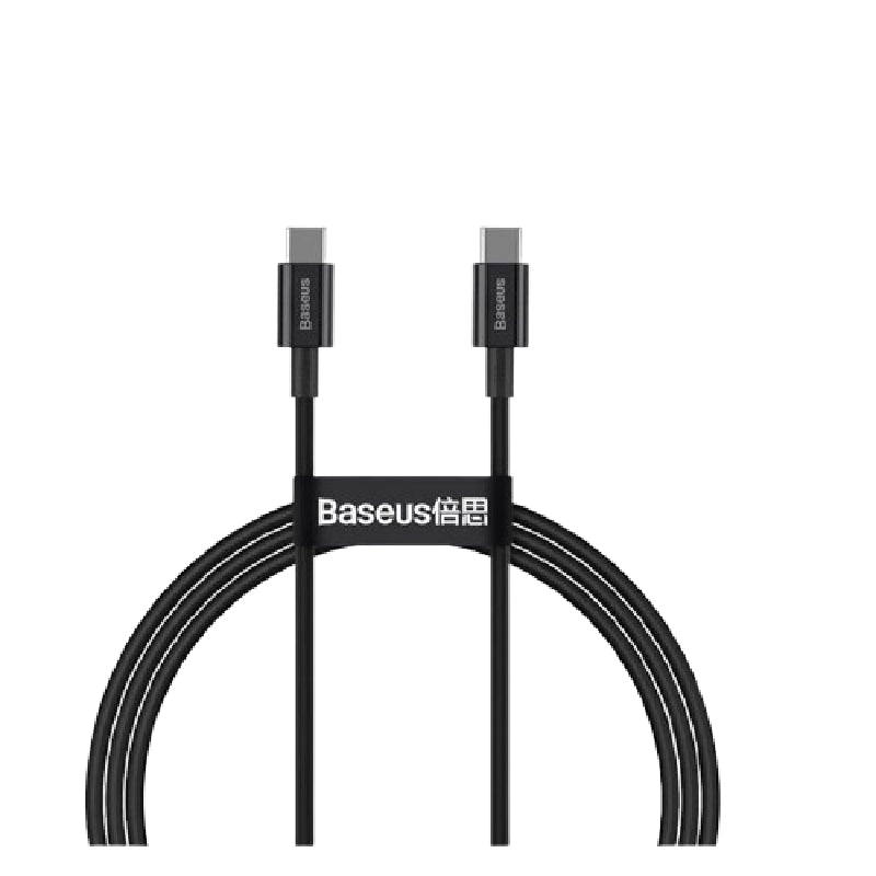 كابل Baseus USB-C إلى USB-C، بقدرة 100 واط، بطول 2 متر