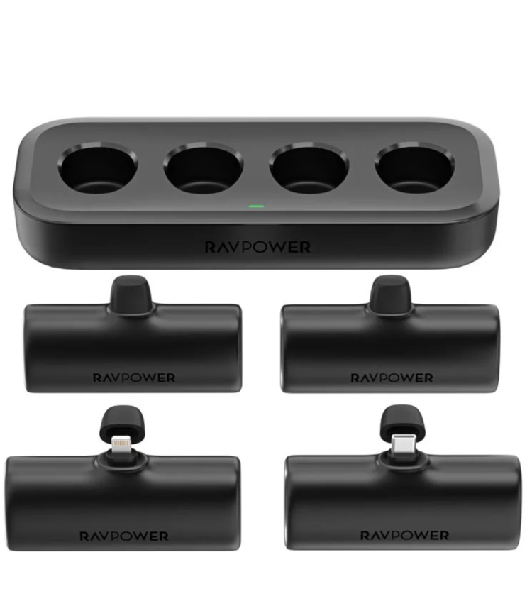 RAVPower Charging Combo 4 x 5000mAh Nano 20W USB-C Power Bank with Charging Station