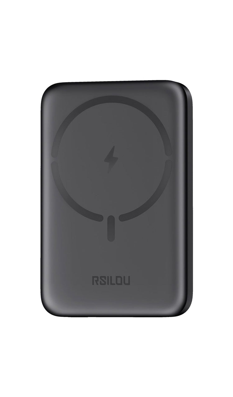 باور بانك RSILOU مغناطيسي لاسلكي بسعة 10000 مللي أمبير، قدرة 20 واط، بمنفذ USB-C أبيض
