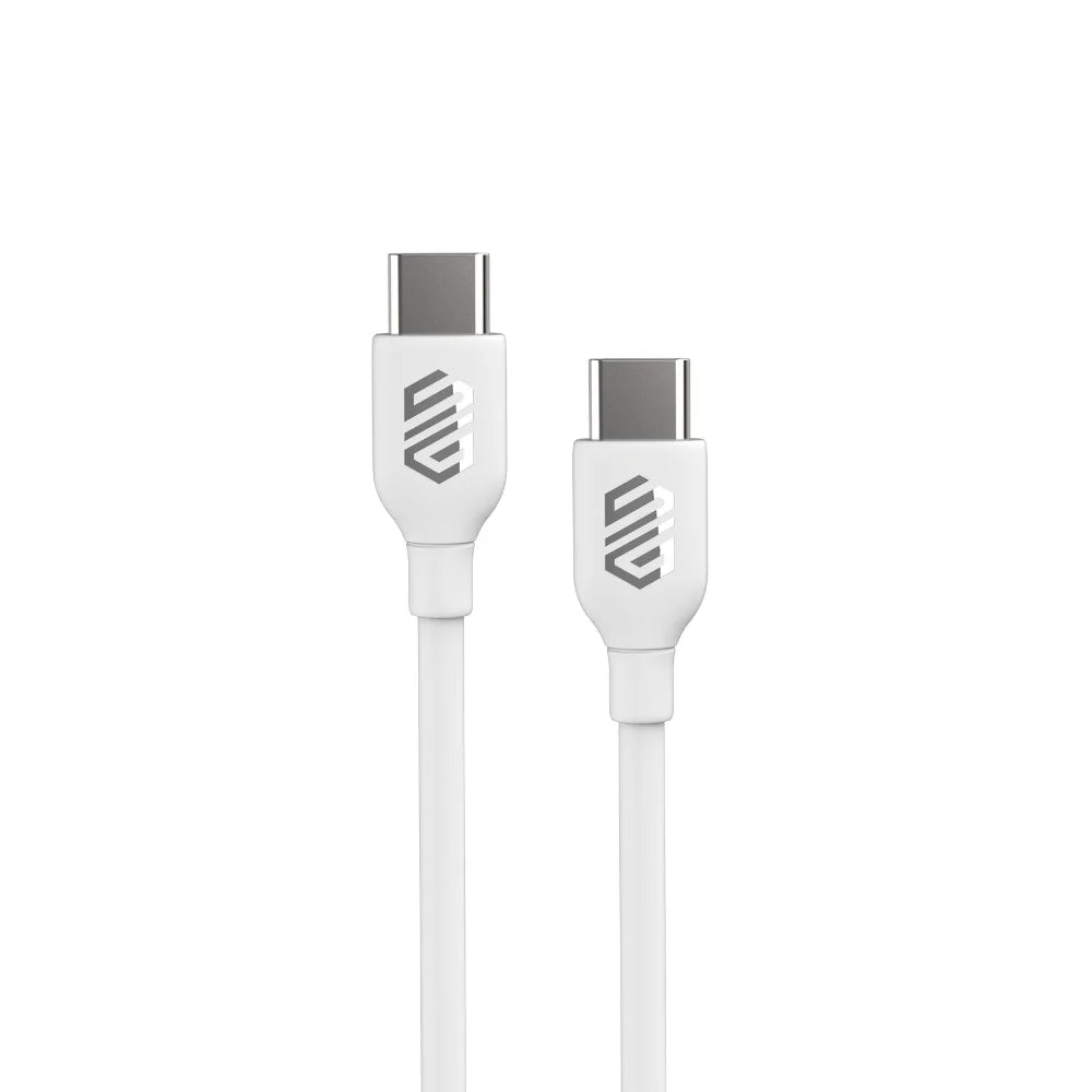 كابل Smart Gate USB-C إلى USB-C من PVC بطول 1.8 متر شحن سريع أبيض