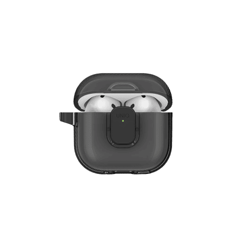 UNIQ GLASE PRO AIRPODS 4TH GEN LOCK CASE GLOSSY SMOKE