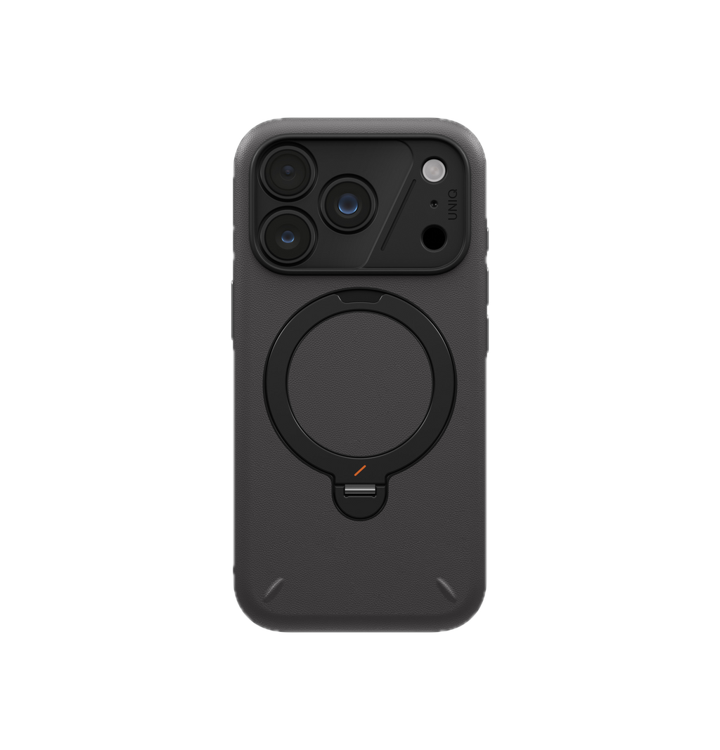 UNIQ HYBRID IPHONE 18 PRO ELIX WITH 360 ROTATING KICKSTAND GREY