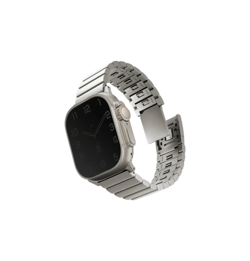 UNIQ STROVA MAG APPLE WATCH SELF-ADJUSTABLE STEEL LINK BAND 49/45/44/42MM TITANIUM )