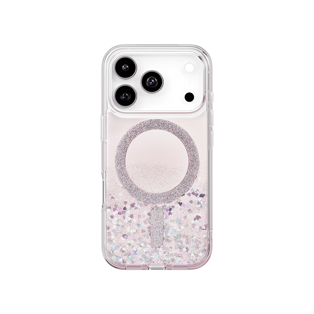 Uniq COEHL SOLÉA iPhone 17 Pro MagClick Magnetic Charging Compatible Glitter Hearts