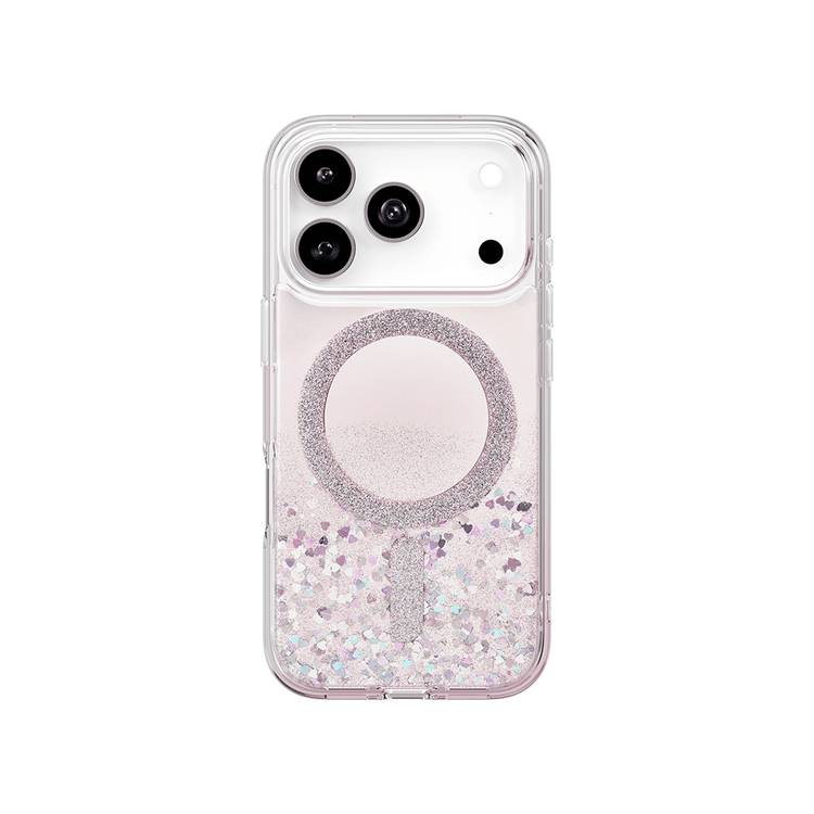 Uniq COEHL SOLÉA iPhone 17 Pro MagClick Magnetic Charging Compatible Glitter Hearts