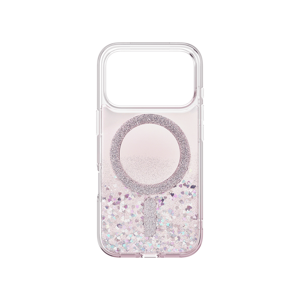 Uniq COEHL SOLÉA iPhone 17 Pro MagClick Magnetic Charging Compatible Glitter Hearts