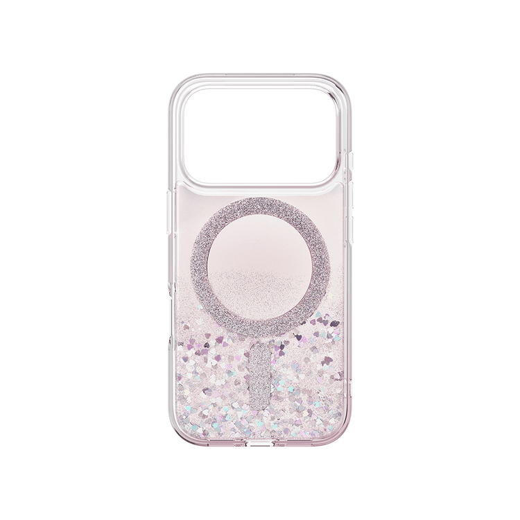 Uniq COEHL SOLÉA iPhone 17 Pro MagClick Magnetic Charging Compatible Glitter Hearts