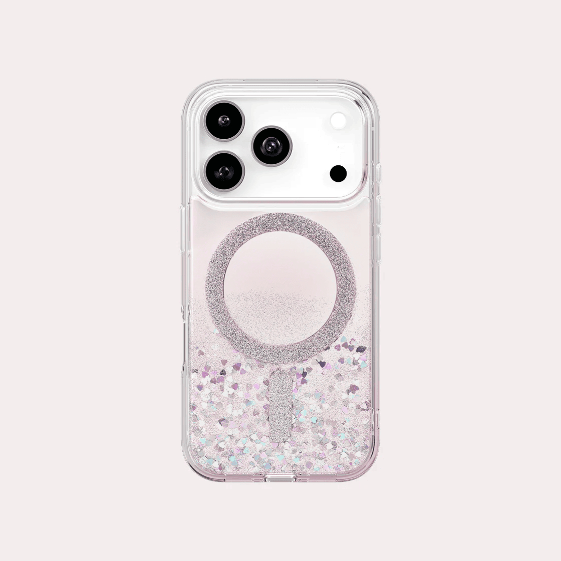 Uniq COEHL SOLÉA iPhone 17 Pro MagClick Magnetic Charging Compatible Glitter Hearts