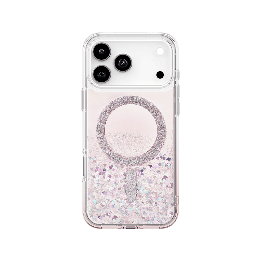 Uniq COEHL SOLÉA iPhone 17 Pro Max MagClick Magnetic Charging Compatible Glitter Hearts